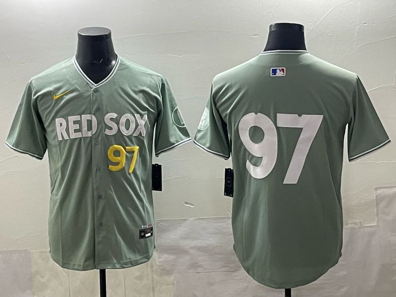 Men 2025 Boston Red Sox #97 No Name Green Nike MLB Jersey style 05->boston red sox->MLB Jersey